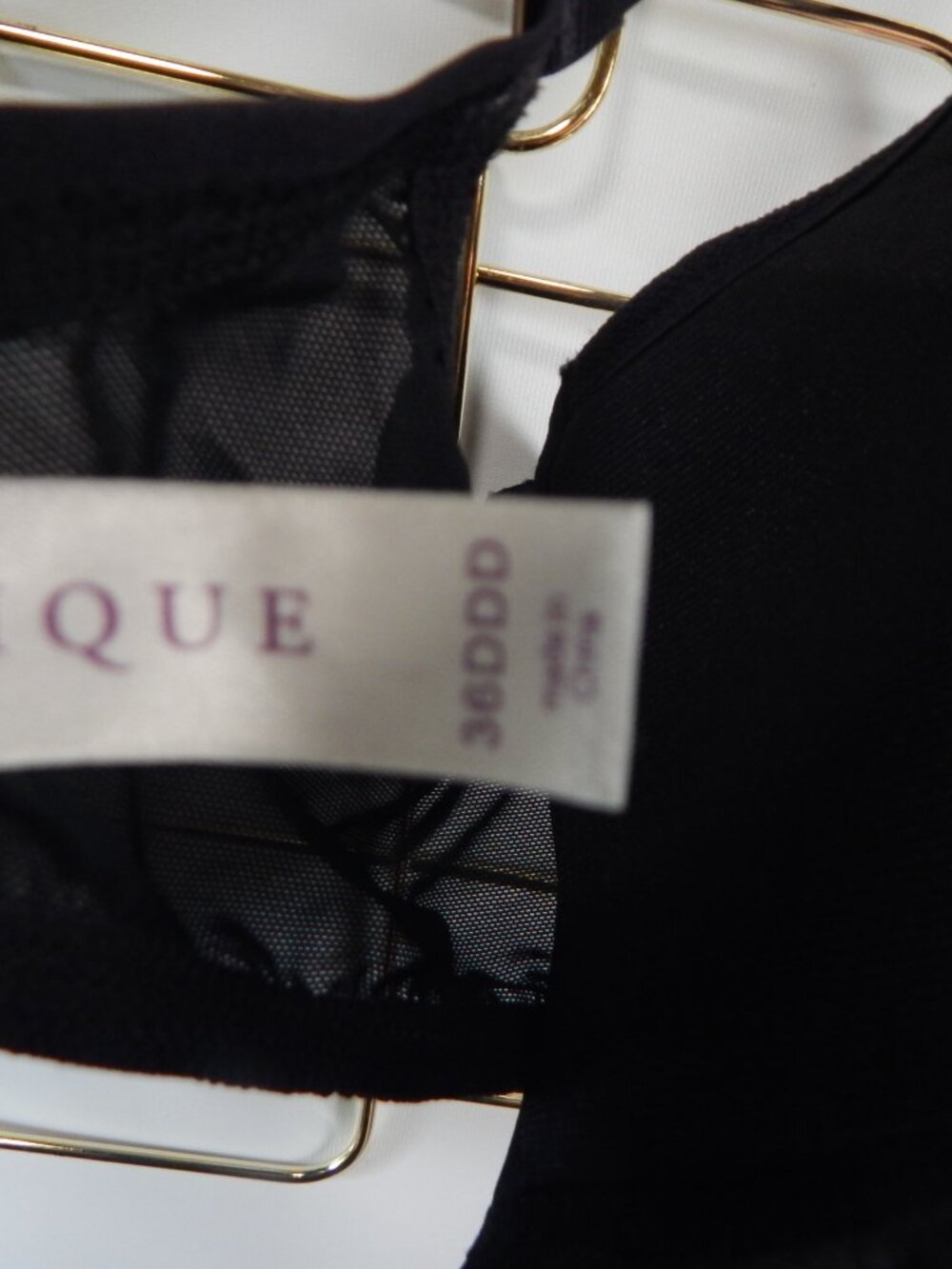 Cacique Black Lace Quater Cup Sexy Bra Size 36DDD - Picture 7 of 7